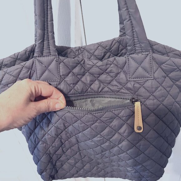 Urbanfit by Urban Expressions Tote Lightweight Bag-Gray Quilted-Large-Versatile - Picture 4 of 13